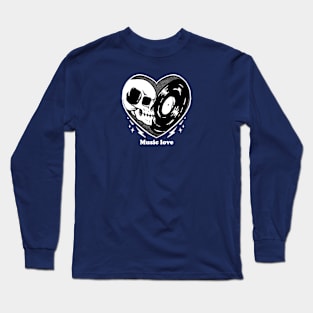 Music is love skull Long Sleeve T-Shirt